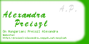 alexandra preiszl business card